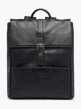 Sac à Dos Business Foulonné 2 Compartiments Cuir Etrier Noir foulonne EFOU8092
