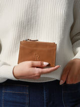 Card Holder Leather Etrier Brown cavalier nubuck ECAN094M-vue-porte
